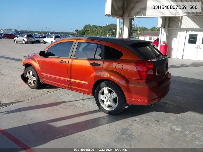 2007 Dodge Caliber Sxt VIN: 1B3HB48B07D591560 Lot: 40665600