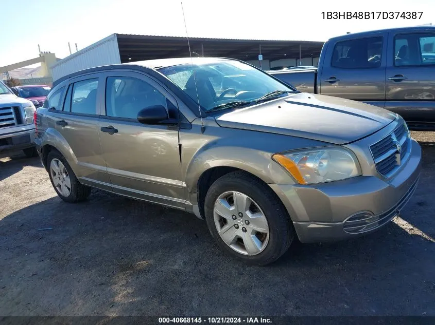 2007 Dodge Caliber Sxt VIN: 1B3HB48B17D374387 Lot: 40668145