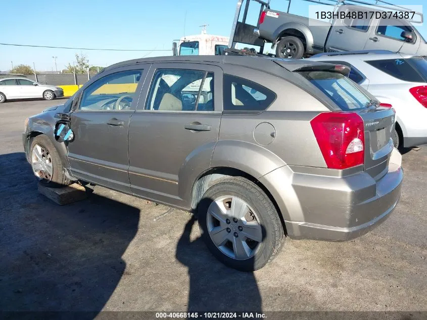 2007 Dodge Caliber Sxt VIN: 1B3HB48B17D374387 Lot: 40668145