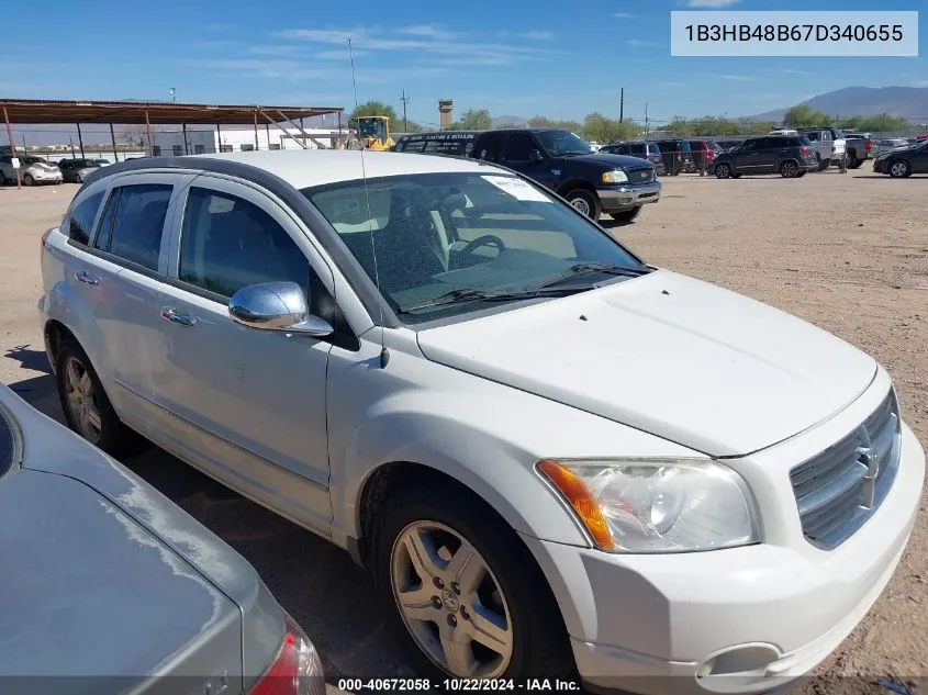 2007 Dodge Caliber Sxt VIN: 1B3HB48B67D340655 Lot: 40672058