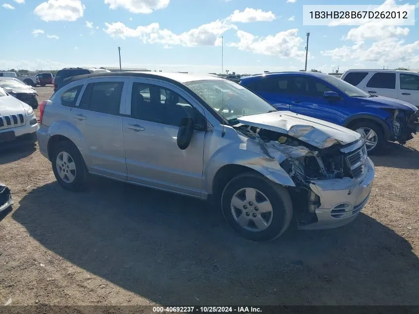 2007 Dodge Caliber VIN: 1B3HB28B67D262012 Lot: 40692237