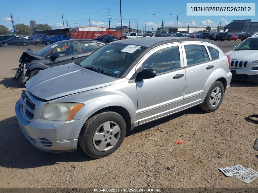 2007 Dodge Caliber VIN: 1B3HB28B67D262012 Lot: 40692237