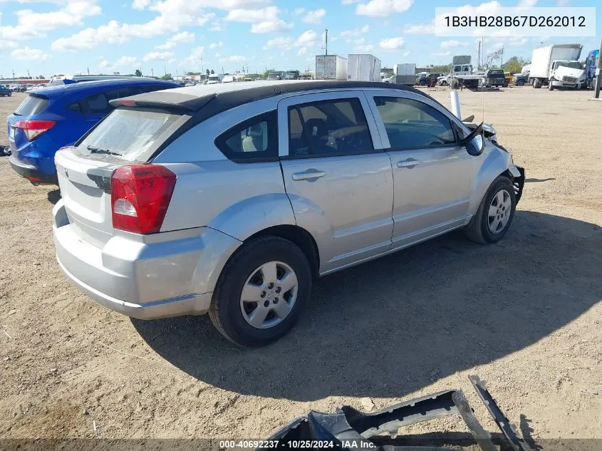 2007 Dodge Caliber VIN: 1B3HB28B67D262012 Lot: 40692237