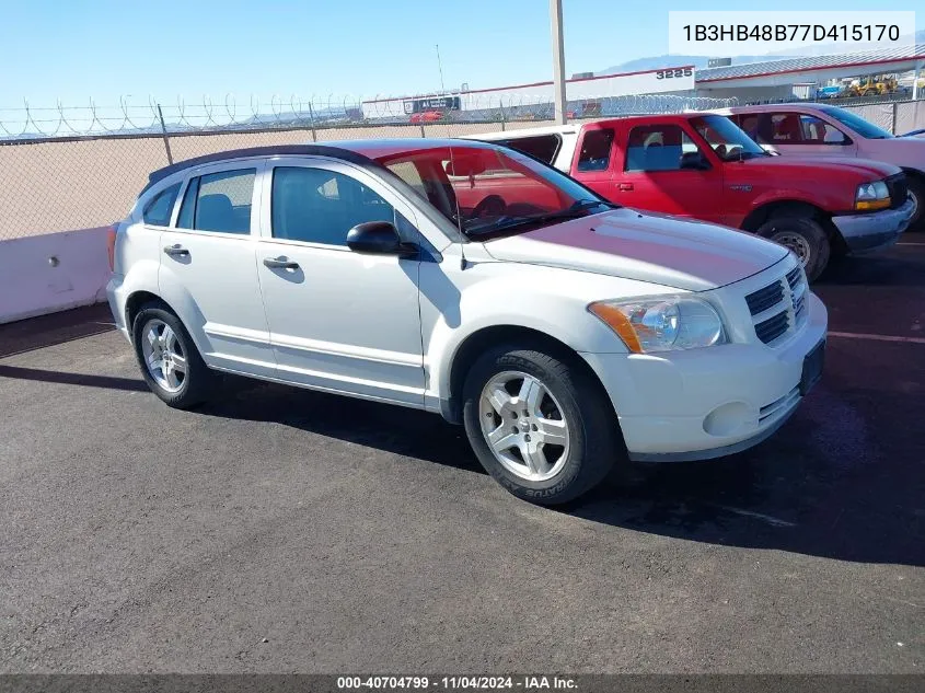 2007 Dodge Caliber Sxt VIN: 1B3HB48B77D415170 Lot: 40704799