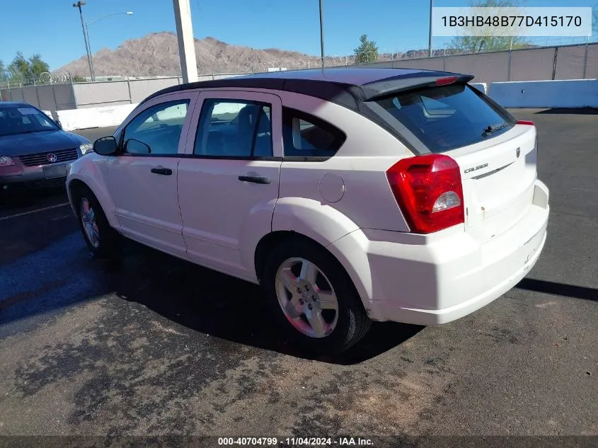 2007 Dodge Caliber Sxt VIN: 1B3HB48B77D415170 Lot: 40704799