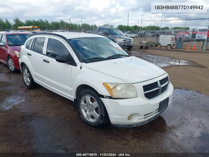 2007 Dodge Caliber Sxt VIN: 1B3HB48B77D149942 Lot: 40715970