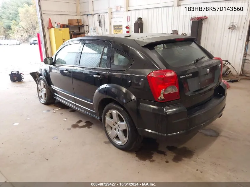 2007 Dodge Caliber R/T VIN: 1B3HB78K57D143560 Lot: 40729427