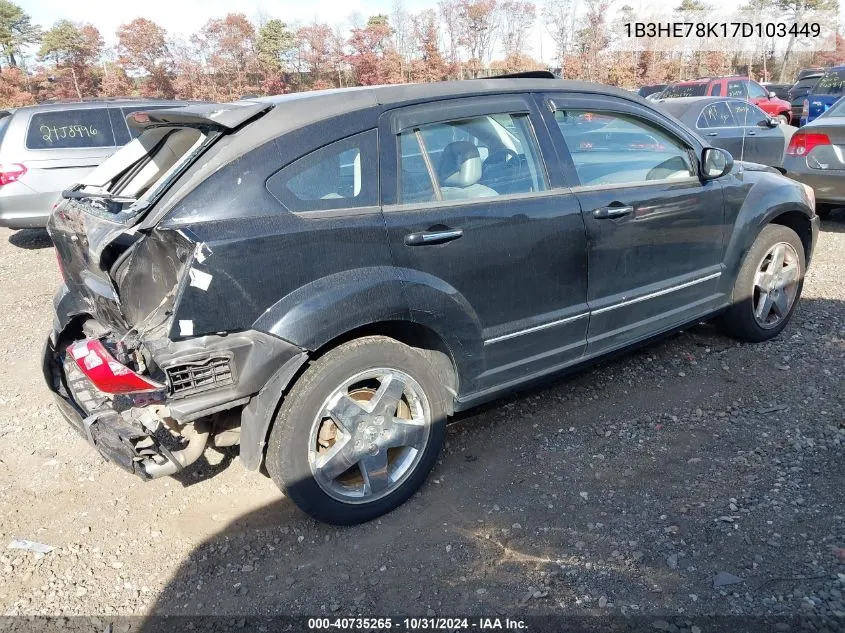 2007 Dodge Caliber R/T VIN: 1B3HE78K17D103449 Lot: 40735265