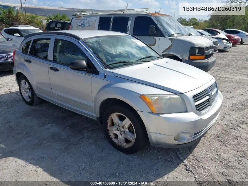 2007 Dodge Caliber Sxt VIN: 1B3HB48B67D260319 Lot: 40750690