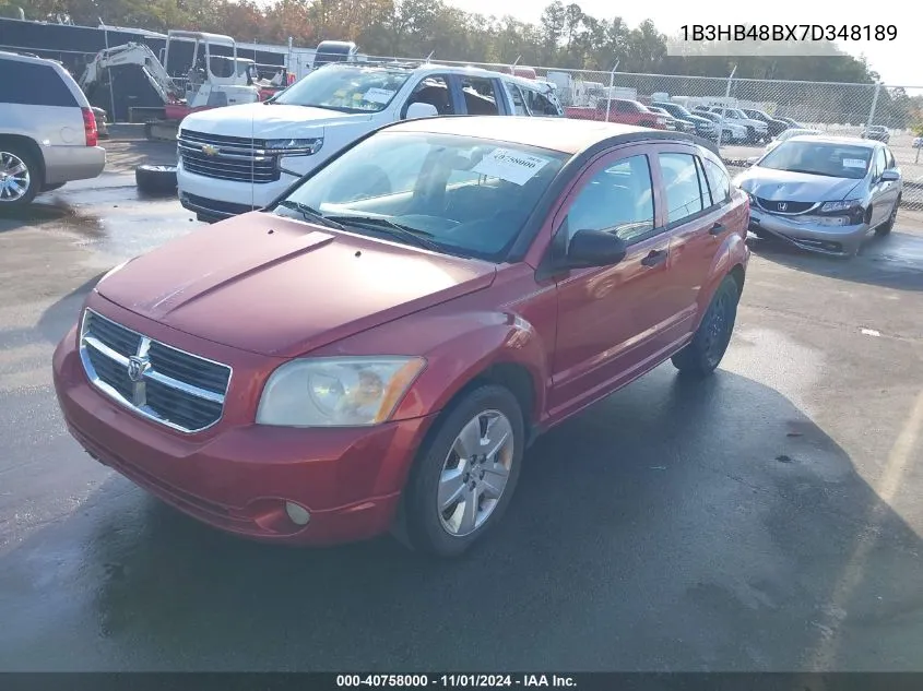 2007 Dodge Caliber Sxt VIN: 1B3HB48BX7D348189 Lot: 40758000