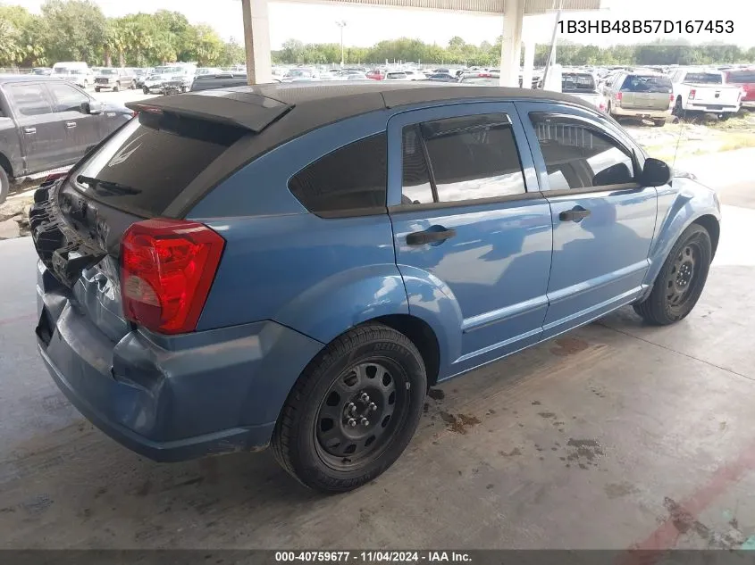 2007 Dodge Caliber Sxt VIN: 1B3HB48B57D167453 Lot: 40759677