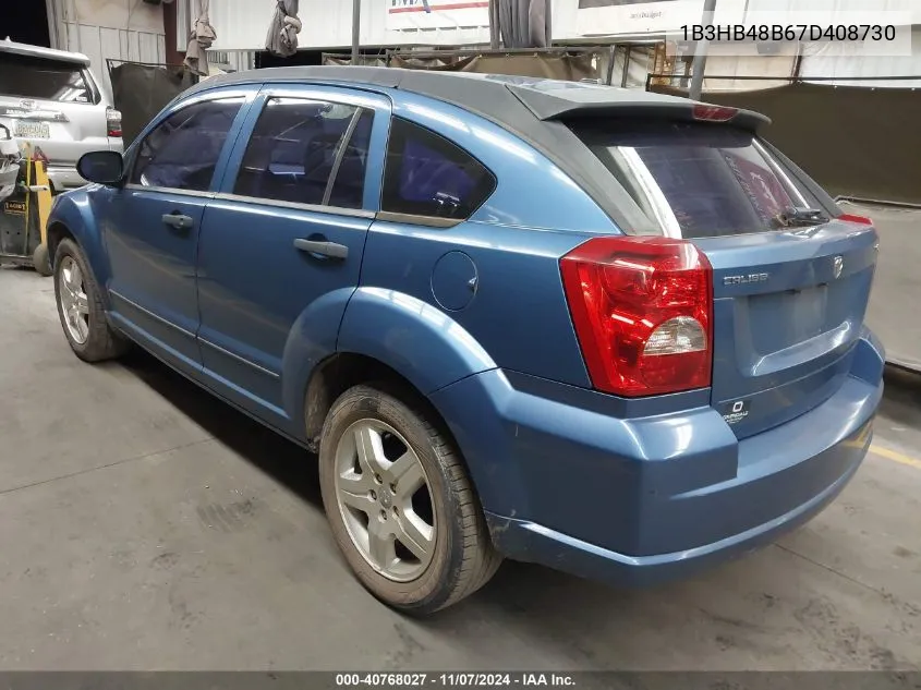 2007 Dodge Caliber Sxt VIN: 1B3HB48B67D408730 Lot: 40768027