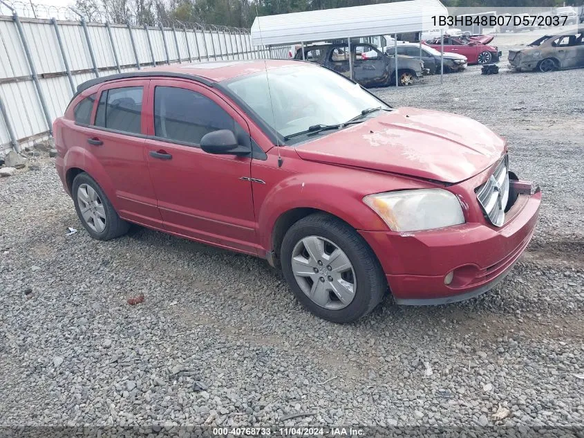 2007 Dodge Caliber Sxt VIN: 1B3HB48B07D572037 Lot: 40768733