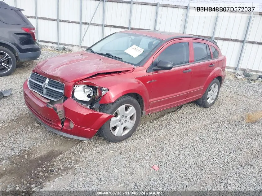 2007 Dodge Caliber Sxt VIN: 1B3HB48B07D572037 Lot: 40768733