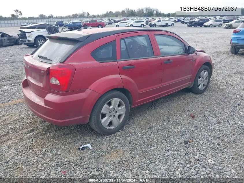 2007 Dodge Caliber Sxt VIN: 1B3HB48B07D572037 Lot: 40768733