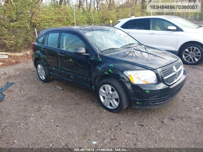 2007 Dodge Caliber Sxt VIN: 1B3HB48B67D380007 Lot: 40775674