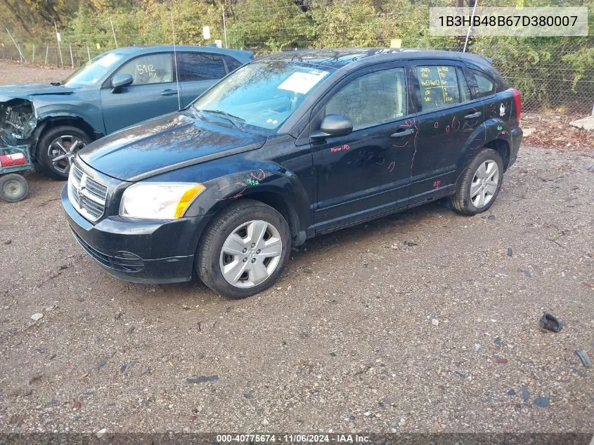 2007 Dodge Caliber Sxt VIN: 1B3HB48B67D380007 Lot: 40775674