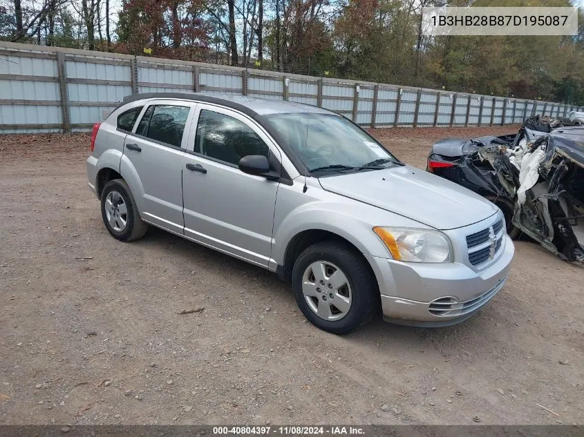 2007 Dodge Caliber VIN: 1B3HB28B87D195087 Lot: 40804397