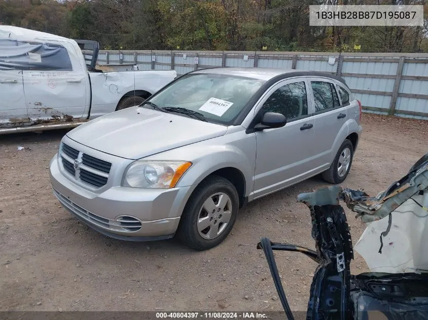 2007 Dodge Caliber VIN: 1B3HB28B87D195087 Lot: 40804397