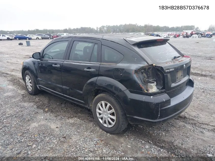 2007 Dodge Caliber VIN: 1B3HB28B57D376678 Lot: 40818155