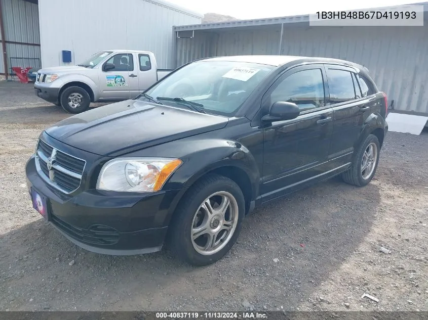 2007 Dodge Caliber Sxt VIN: 1B3HB48B67D419193 Lot: 40837119