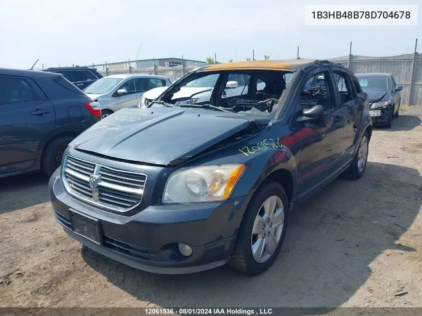 2008 Dodge Caliber Sxt VIN: 1B3HB48B78D704678 Lot: 12061536