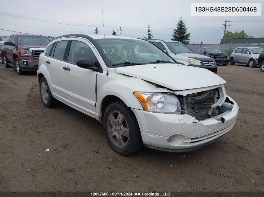 2008 Dodge Caliber Sxt VIN: 1B3HB48B28D600468 Lot: 12097606