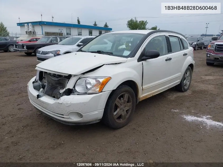 2008 Dodge Caliber Sxt VIN: 1B3HB48B28D600468 Lot: 12097606