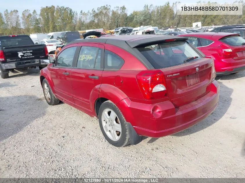 2008 Dodge Caliber Sxt VIN: 1B3HB48B58D701309 Lot: 12123990