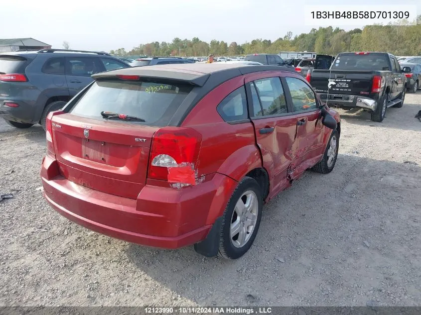 2008 Dodge Caliber Sxt VIN: 1B3HB48B58D701309 Lot: 12123990