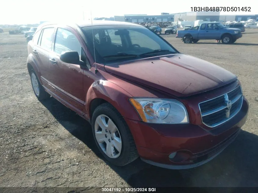 2008 Dodge Caliber Sxt VIN: 1B3HB48B78D501452 Lot: 30047192