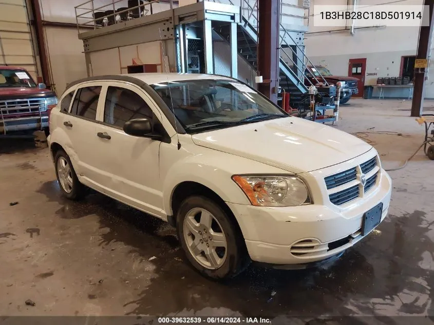 2008 Dodge Caliber Se VIN: 1B3HB28C18D501914 Lot: 39632539