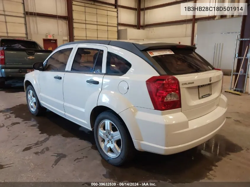 2008 Dodge Caliber Se VIN: 1B3HB28C18D501914 Lot: 39632539