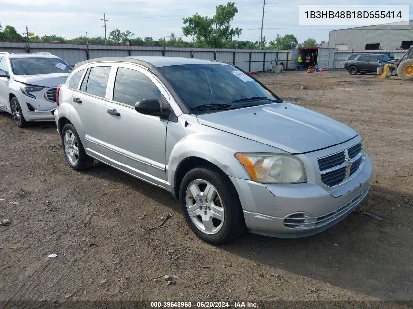 2008 Dodge Caliber Sxt VIN: 1B3HB48B18D655414 Lot: 39648968