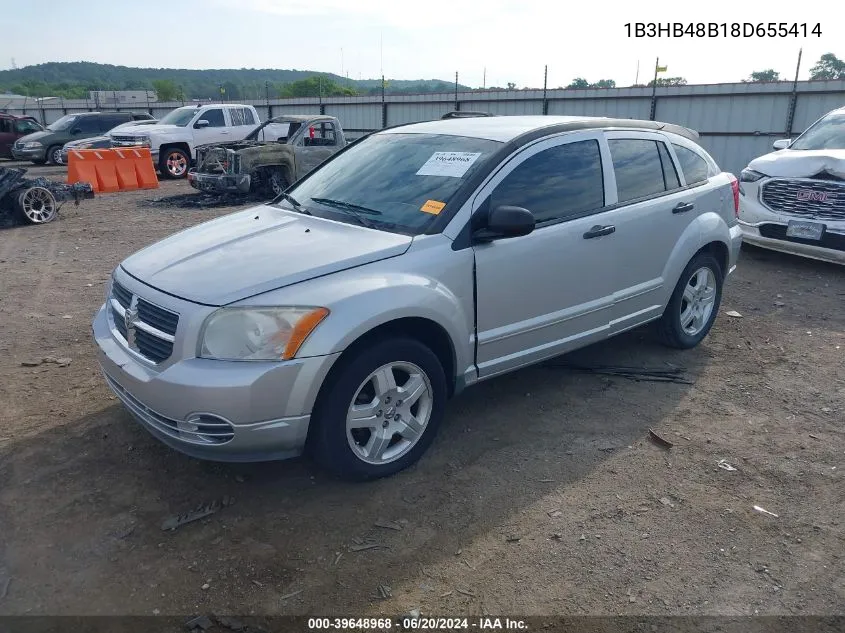 2008 Dodge Caliber Sxt VIN: 1B3HB48B18D655414 Lot: 39648968