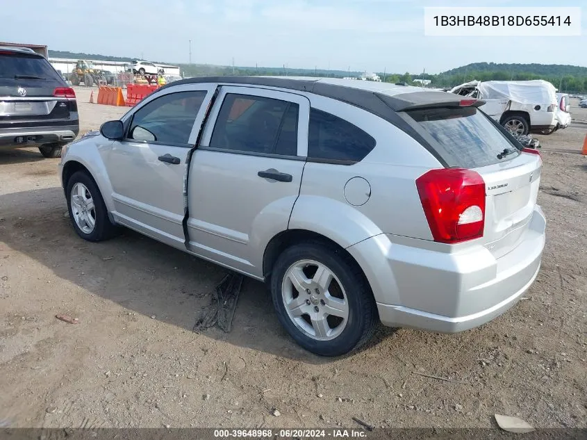 2008 Dodge Caliber Sxt VIN: 1B3HB48B18D655414 Lot: 39648968