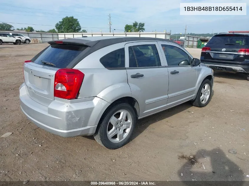 2008 Dodge Caliber Sxt VIN: 1B3HB48B18D655414 Lot: 39648968