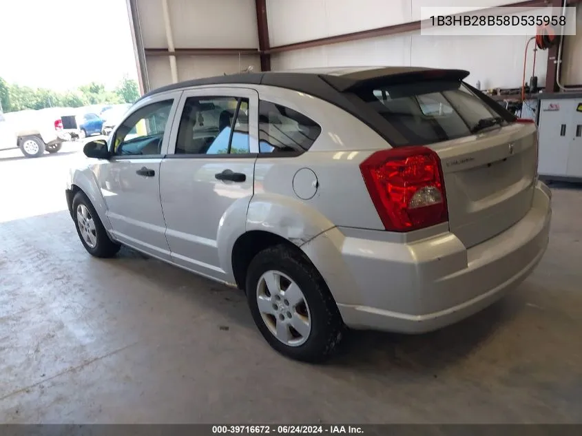 2008 Dodge Caliber Se VIN: 1B3HB28B58D535958 Lot: 39716672