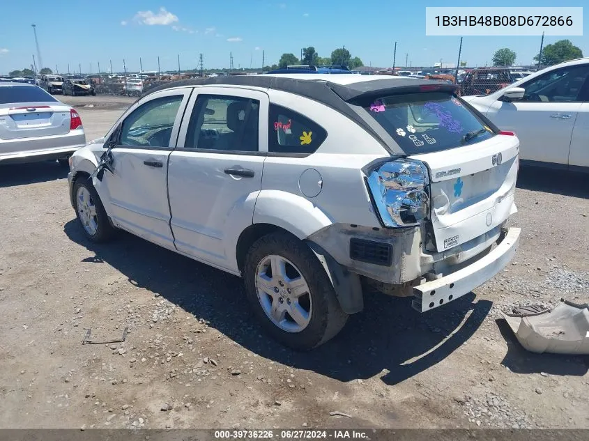 2008 Dodge Caliber Sxt VIN: 1B3HB48B08D672866 Lot: 39736226