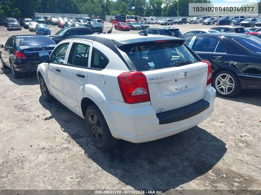 2008 Dodge Caliber Se VIN: 1B3HB28B48D769377 Lot: 39831219