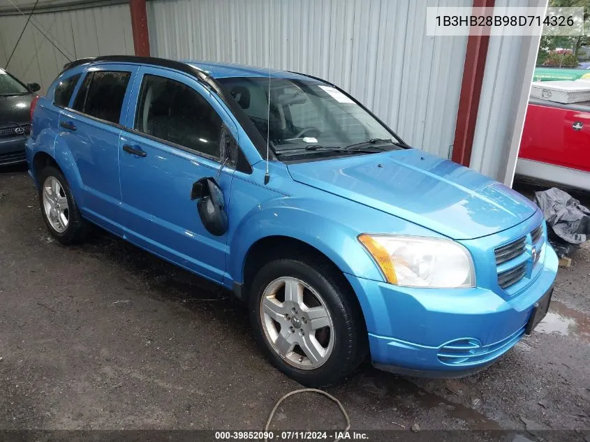 2008 Dodge Caliber Se VIN: 1B3HB28B98D714326 Lot: 39852090