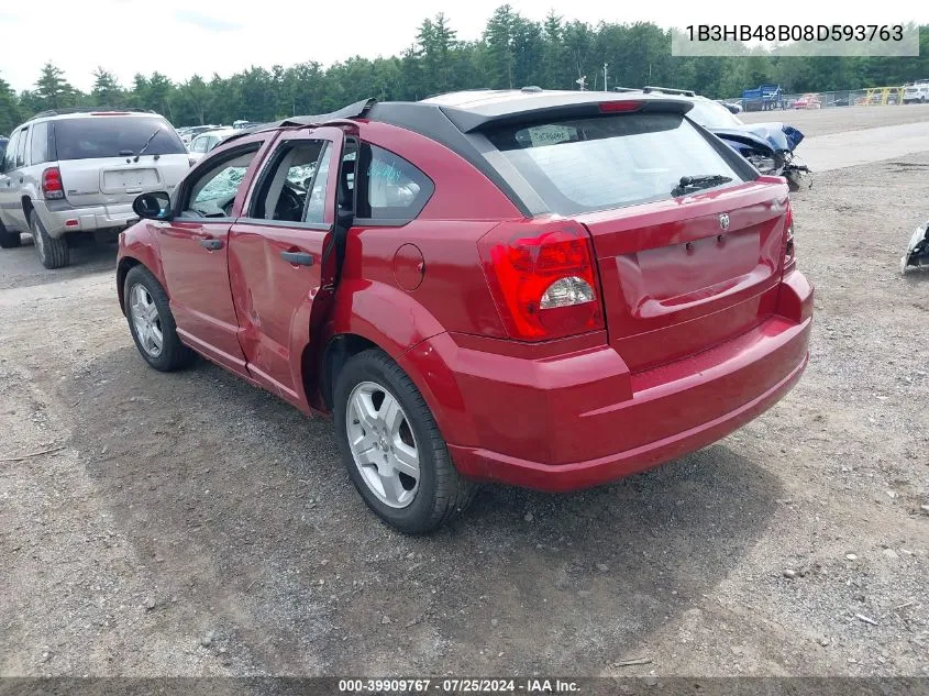 2008 Dodge Caliber Sxt VIN: 1B3HB48B08D593763 Lot: 39909767