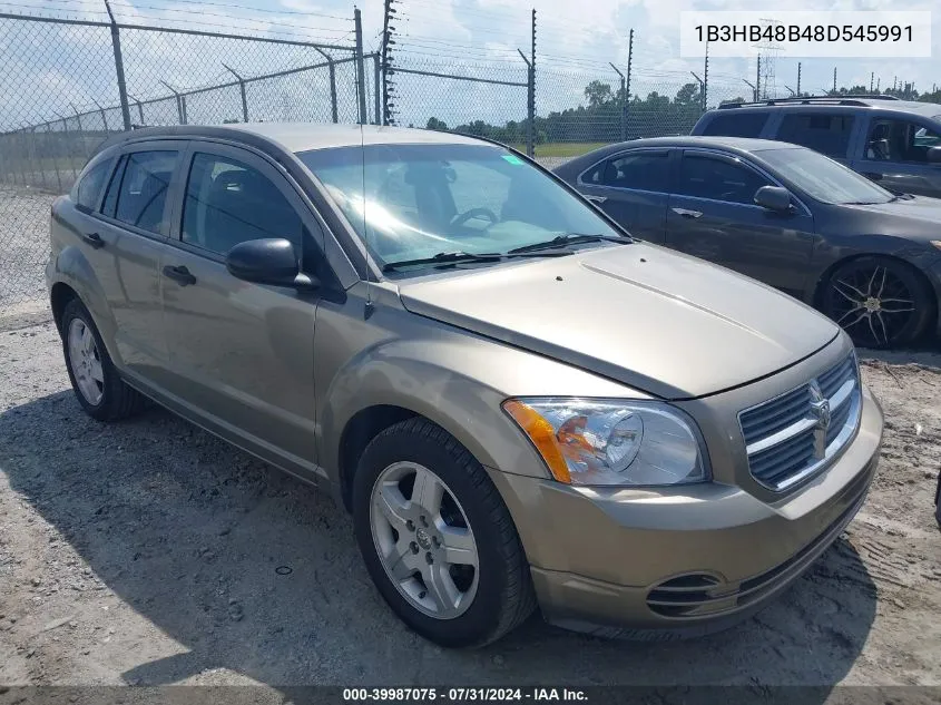 2008 Dodge Caliber Sxt VIN: 1B3HB48B48D545991 Lot: 39987075