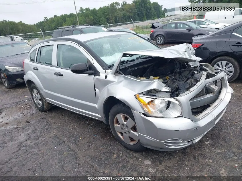 2008 Dodge Caliber Se VIN: 1B3HB28B38D571339 Lot: 40025351