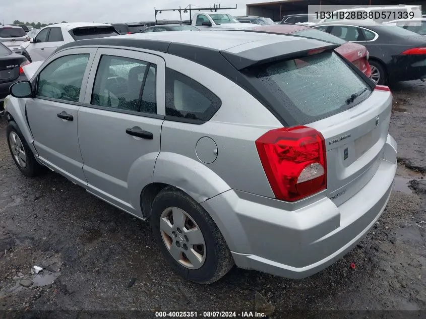 2008 Dodge Caliber Se VIN: 1B3HB28B38D571339 Lot: 40025351