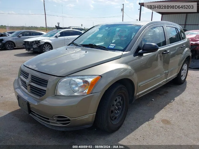 2008 Dodge Caliber Se VIN: 1B3HB28B98D645203 Lot: 40059153