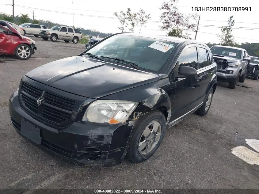 2008 Dodge Caliber Se VIN: 1B3HB28B38D708991 Lot: 40082822