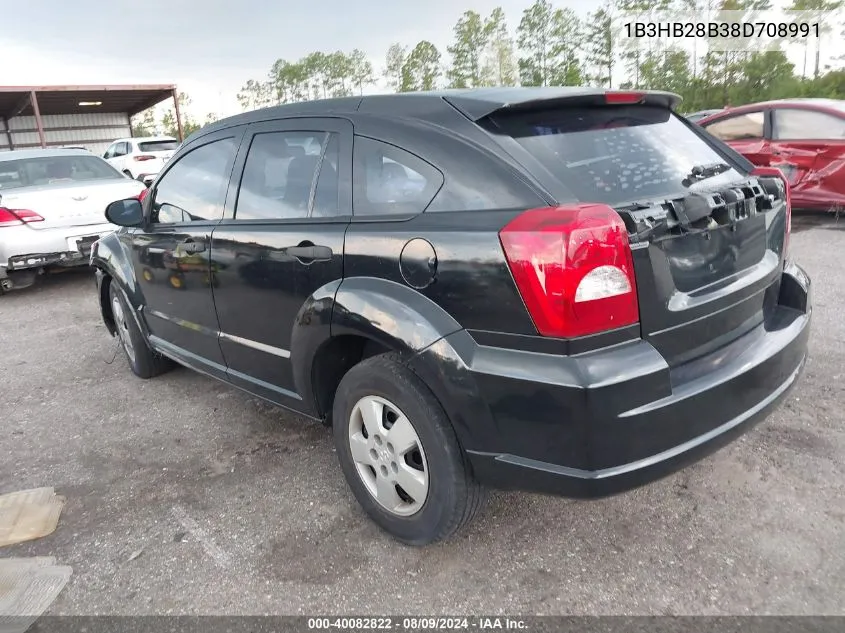 2008 Dodge Caliber Se VIN: 1B3HB28B38D708991 Lot: 40082822