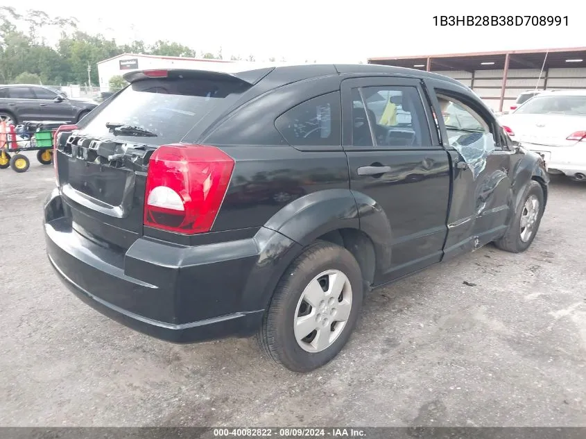 2008 Dodge Caliber Se VIN: 1B3HB28B38D708991 Lot: 40082822