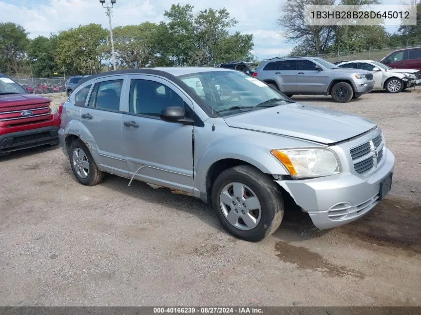 2008 Dodge Caliber Se VIN: 1B3HB28B28D645012 Lot: 40166239